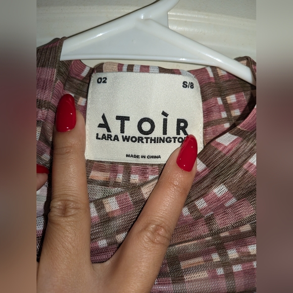 21. NWOT ATOIR X LARA WORTHINGTON BODYCON MINI DRESS IN PINK CHECK - Picture 5 of 7